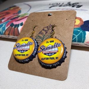 Shmaltz beer cap earrings